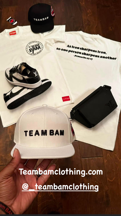 Team BAM White Crown SnapBack